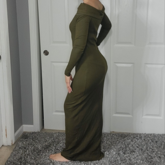 LAmade Off The Shoulder Green Dress/ S. - Picture 3 of 12